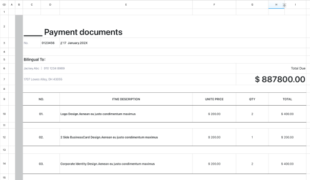 Payment documents